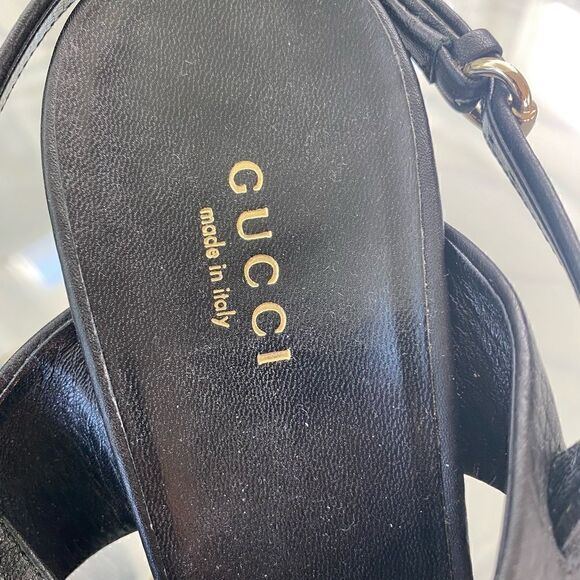 GUCCI Black Leather Heel with Bamboo Detail- Size 9.5 - Picture 3 of 15
